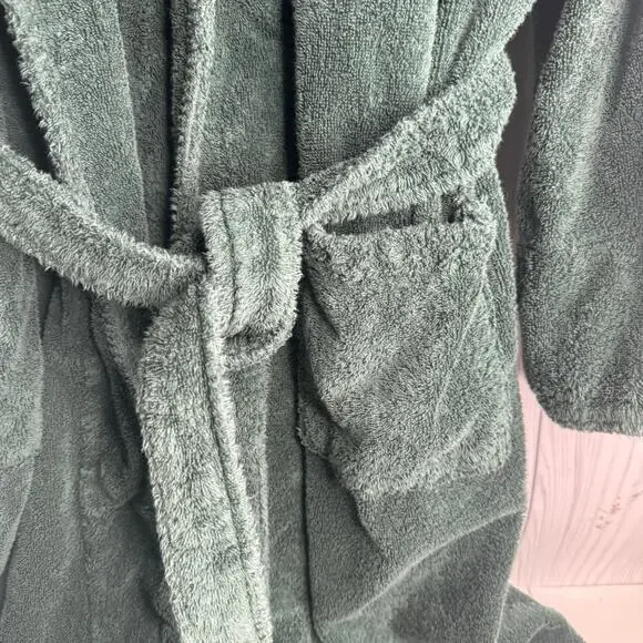 Vintage Lands End Mens Large 42-44 Turkish Terry Cloth Bath Robe Heavyweight - Picture 3 of 9